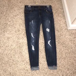 Blue ripped jeggings
